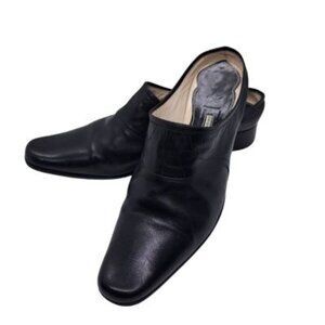 Dries Van Noten Black Leather Mules Slides